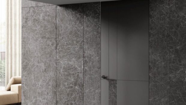 Beverly / Melrose Porta Filomuro con inserto in Gres