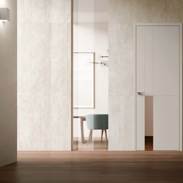 Beverly / Melrose Porta Filomuro con inserto in Gres