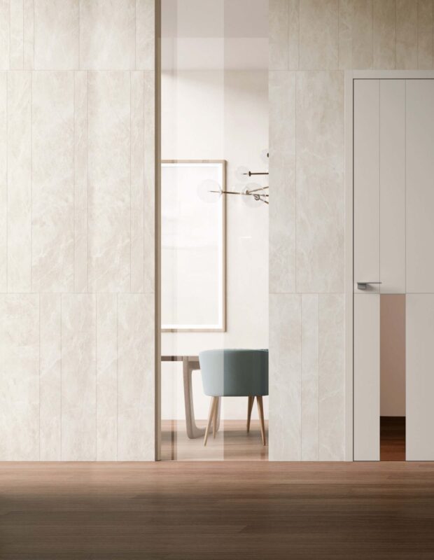 Beverly / Melrose Porta Filomuro con inserto in Gres