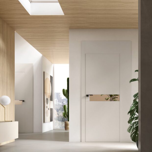 Beverly / Melrose Porta Filomuro con inserto in Gres