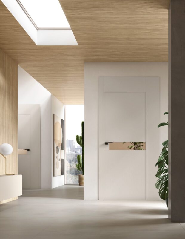 Beverly / Melrose Porta Filomuro con inserto in Gres