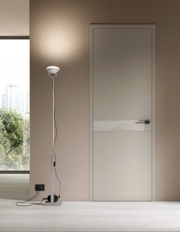Beverly / Melrose Porta Filomuro con inserto in Gres